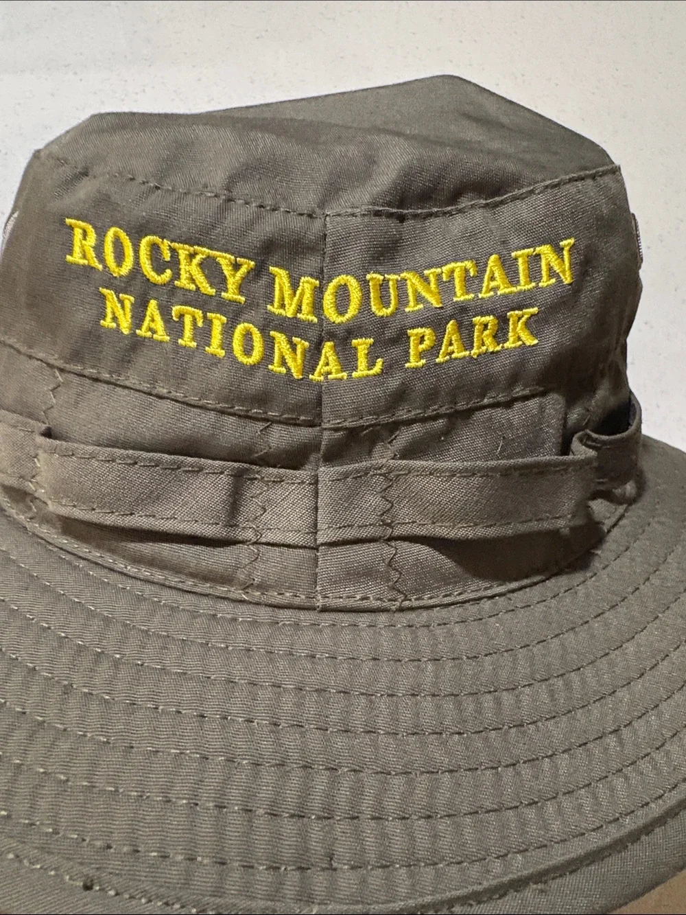 Official Rocky Mountain National Park Kids Olive Green Embroidered Bucket Hat